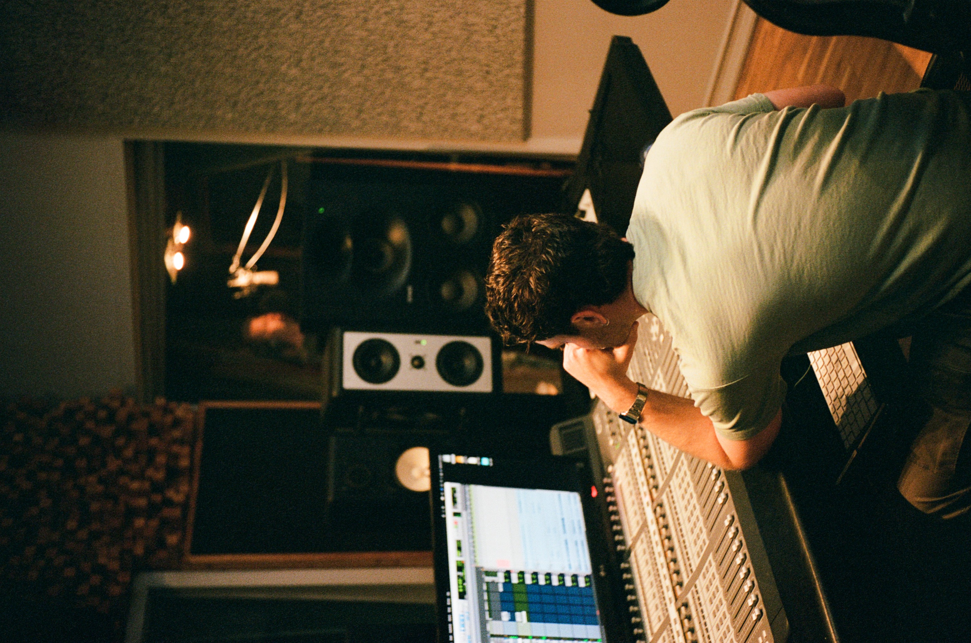 Jesse mixing in the studio